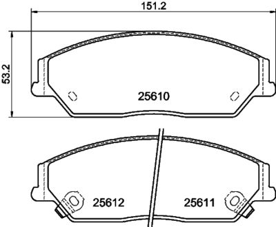 Комплект тормозных колодок, дисковый тормоз HELLA 8DB 355 030-031 для BYD S6