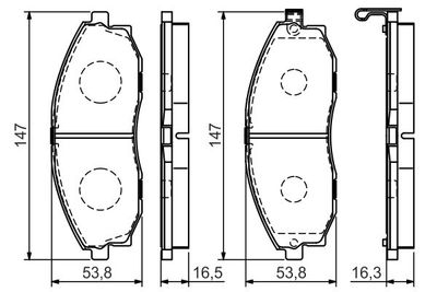 Комплект тормозных колодок, дисковый тормоз BOSCH 0 986 495 065 для HYUNDAI H100