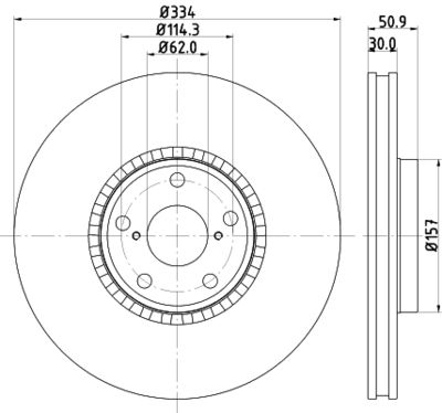 HELLA 8DD 355 112-861 Тормозные диски  для LEXUS RC (Лексус Рк)