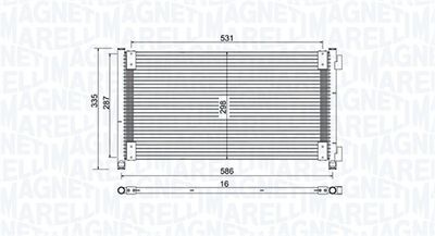 Конденсатор, кондиционер MAGNETI MARELLI 350203757000 для FIAT PUNTO