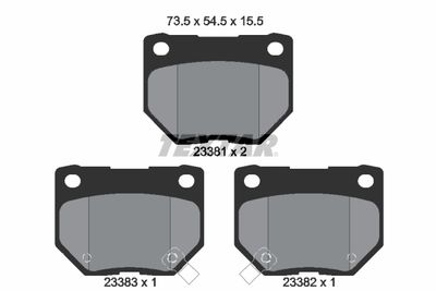 Комплект тормозных колодок, дисковый тормоз TEXTAR 2338101 для NISSAN SKYLINE