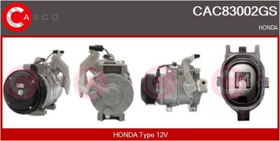 CASCO CAC83002GS Компрессор кондиционера для HONDA CR-V IV (RM_) 2.2 i-DTEC AWD (RE6)