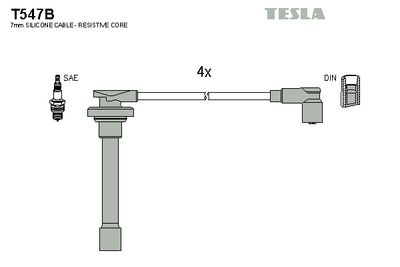 Комплект проводов зажигания TESLA T547B для HONDA PRELUDE