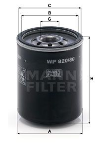 MANN-FILTER WP 920/80 Масляний фільтр для ISUZU (Исузу)