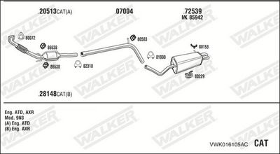 Изпускателна система WALKER VWK016105AC
