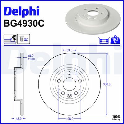 спирачен диск DELPHI BG4930C