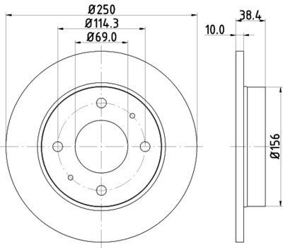 Тормозной диск HELLA 8DD 355 111-531 для MITSUBISHI COLT