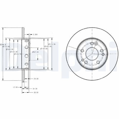 Tarcza hamulcowa DELPHI BG2314