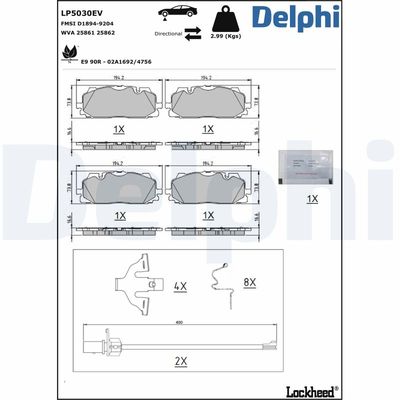 Brake Pad Set, disc brake LP5030EV