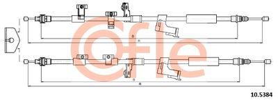 Тросик, cтояночный тормоз COFLE 10.5384 для FORD C-MAX