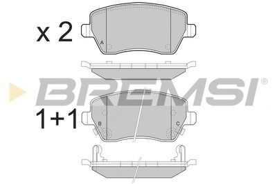 Комплект тормозных колодок, дисковый тормоз BREMSI BP3495 для NISSAN NOTE
