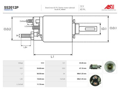 AS-PL - Elektromagnetický spínač, štartér , SS2012P