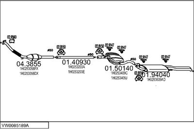SISTEM DE ESAPAMENT MTS VW0085189A001881