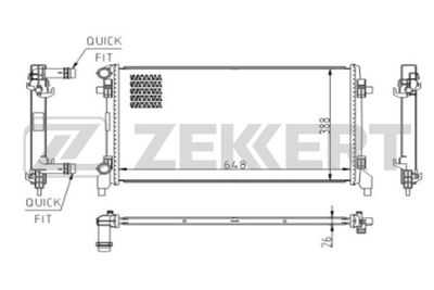 Радиатор, охлаждение двигателя ZEKKERT MK-1606 для VW TAOS