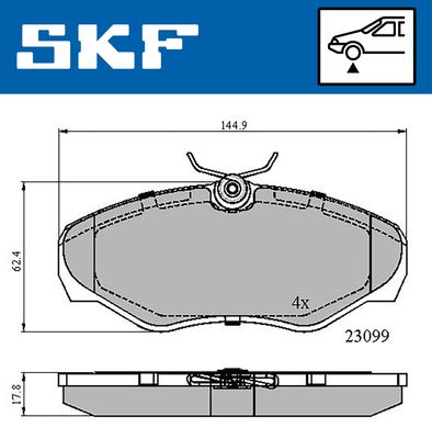 Комплект тормозных колодок, дисковый тормоз SKF VKBP 80034 для RENAULT AVANTIME