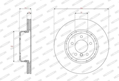 BREMSSCHEIBE FERODO DDF1811VC1 1
