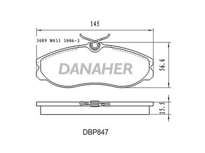 Комплект тормозных колодок, дисковый тормоз DANAHER DBP847 для FORD MAVERICK