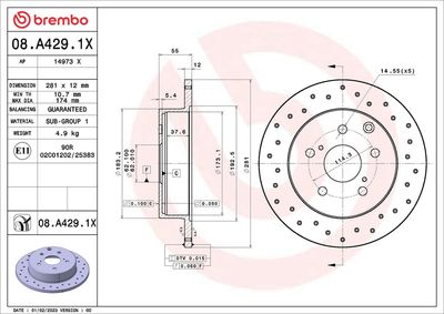 DISC FRANA BREMBO 08A4291X