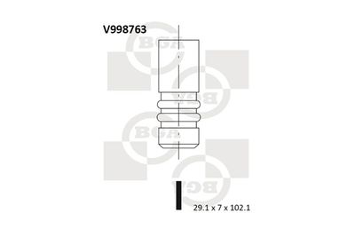 BGA V998763 Клапан выпускной  для ALFA ROMEO 166 (Альфа-ромео 166)