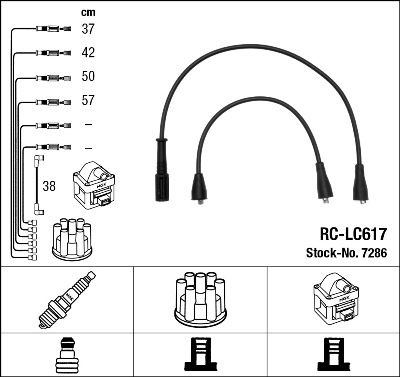 Комплект проводов зажигания NGK 7286 для FIAT 127