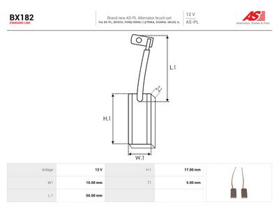 Kullbørste, dynamo AUTOSTARTER BX182