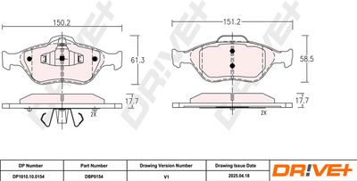 BREMSBELAGSATZ SCHEIBENBREMSE DR!VE+ DP1010100154 2