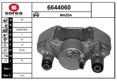 STARTCAR 6644060 Тормозной суппорт  для MAZDA 323 C IV (BG) 1.7 D