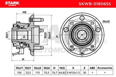 комплект колесен лагер STARK SKWB-0180655