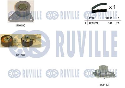 Водяной насос + комплект зубчатого ремня RUVILLE 5503641 для FORD S-MAX