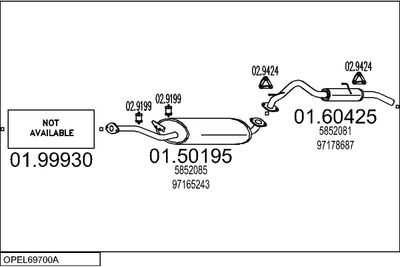 Układ wydechowy MTS OPEL69700A009992