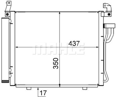 Конденсатор, кондиционер MAHLE AC 712 000S для HYUNDAI i10