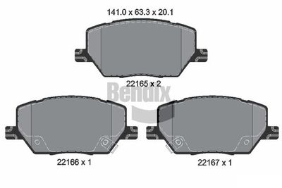 Комплект тормозных колодок, дисковый тормоз BENDIX Braking BPD1196 для JEEP COMPASS