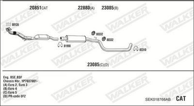 Изпускателна система WALKER SEK018766AB