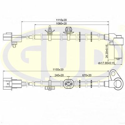 Датчик, частота вращения колеса G.U.D. GABS02606 для MITSUBISHI OUTLANDER