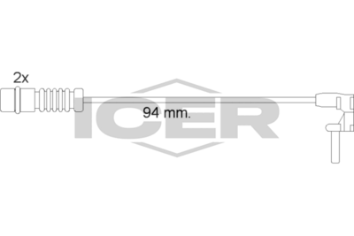предупредителен контактен сензор, износване на накладките ICER 610056 E C