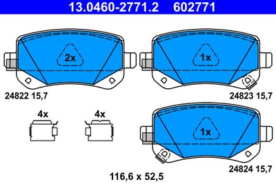 Комплект тормозных колодок, дисковый тормоз ATE 13.0460-2771.2 для FIAT FREEMONT
