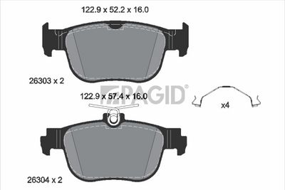 Sada brzdových destiček, kotoučová brzda PAGID T2904N