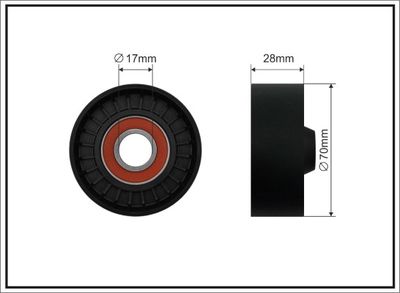 Deflection/Guide Pulley, V-ribbed belt 339-00