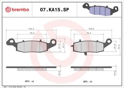 Set placute frana BREMBO 07KA15SP