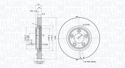 спирачен диск MAGNETI MARELLI 360406191501