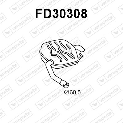 Глушитель выхлопных газов конечный VENEPORTE FD30308 для FORD S-MAX