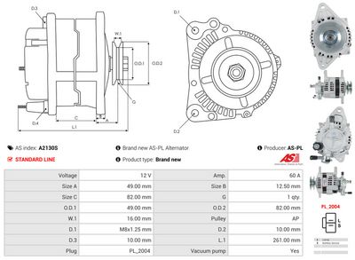GENERATOR / ALTERNATOR AS-PL A2130S 5