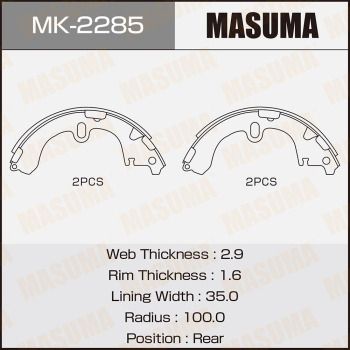 Комплект тормозных колодок MASUMA MK-2285 для TOYOTA VISTA
