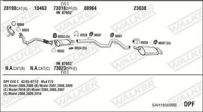 Изпускателна система WALKER SAH18569BB