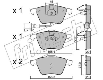 Sada brzdových destiček, kotoučová brzda fri.tech. 565.4