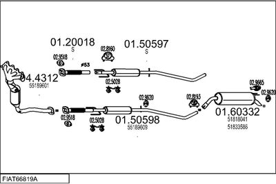 SISTEM DE ESAPAMENT MTS FIAT66819A018906
