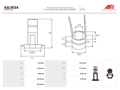 Släpring, generator AS-PL ASL9034