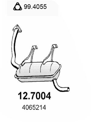 Глушитель выхлопных газов конечный ASSO 12.7004 для FIAT 600