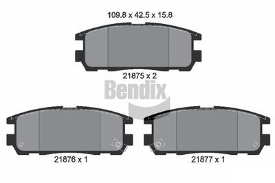 Комплект тормозных колодок, дисковый тормоз BENDIX Braking BPD1856 для GREAT WALL WINGLE