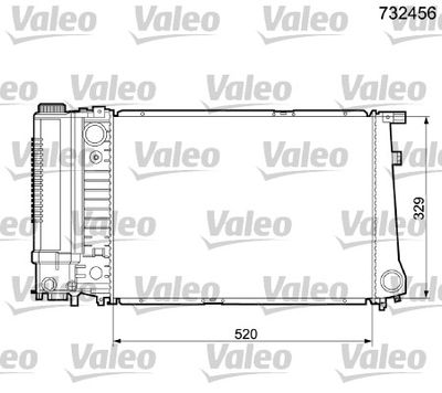 VALEO 732456 Радіатор охолодження двигуна для BMW (Бмв)